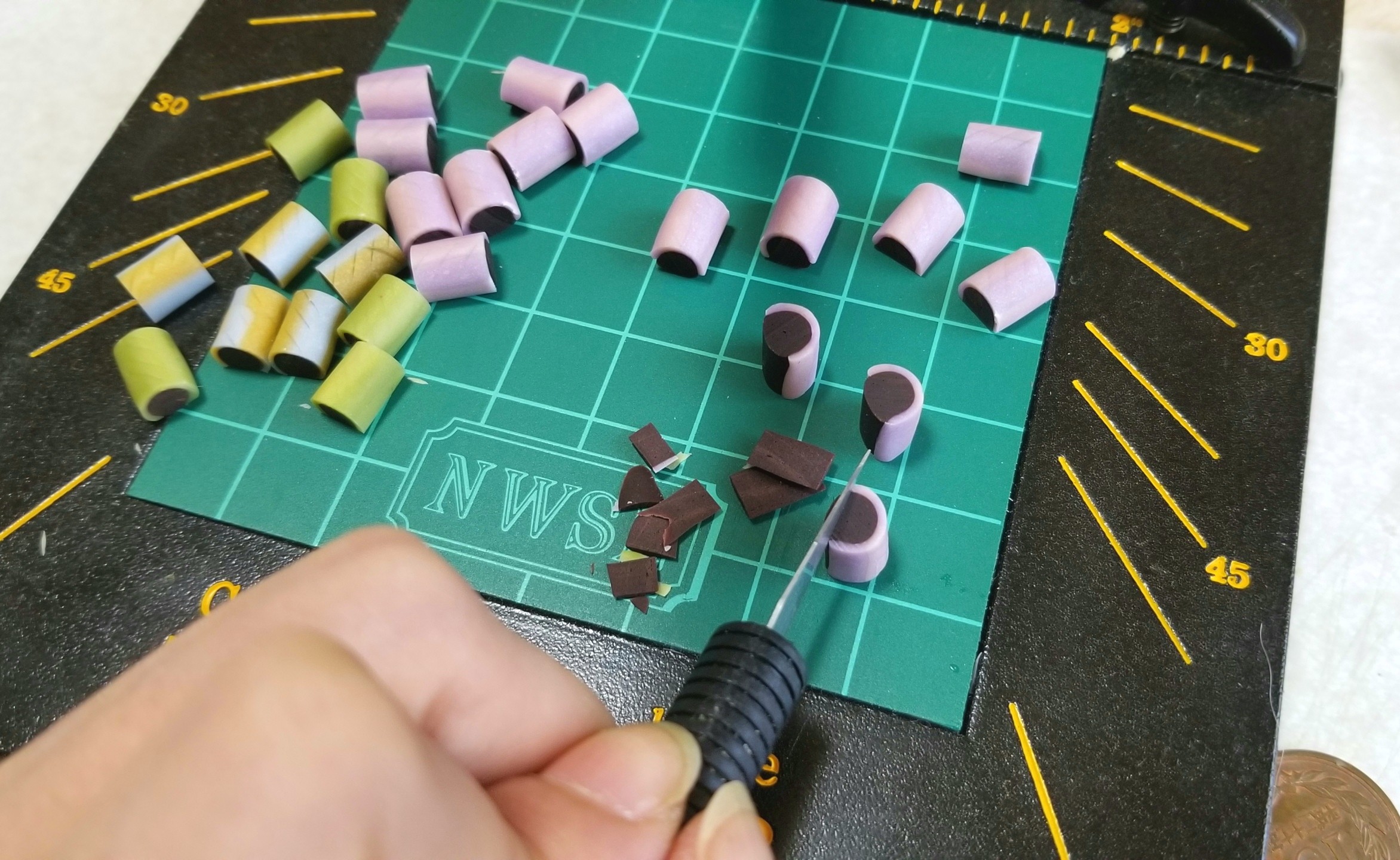 ミニチュアフード,製作過程,作業風景,作り方,チョッパー,樹脂粘土