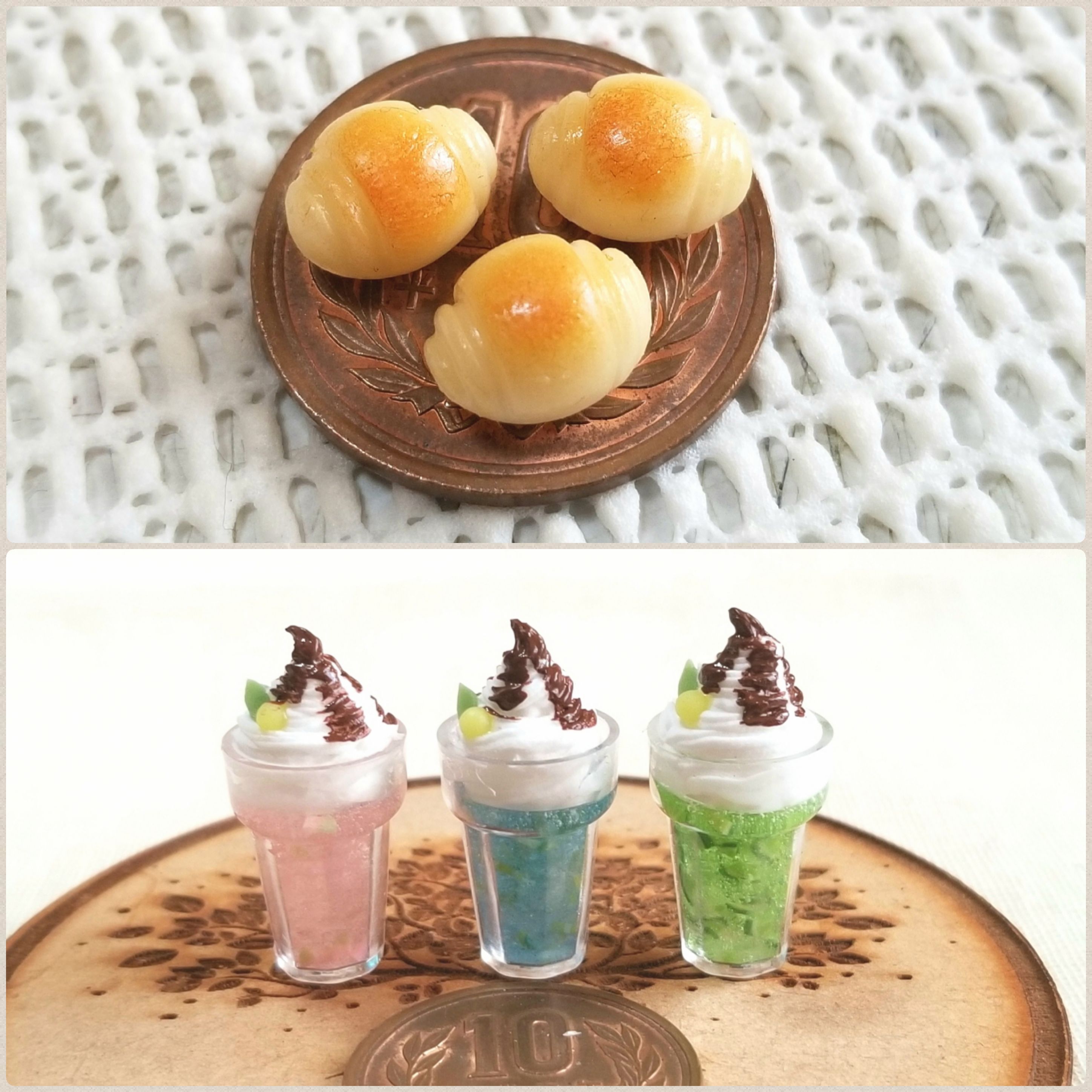 おいしいチョコレートサンデー,可愛いアガるパフェ,三色,パン,手作り