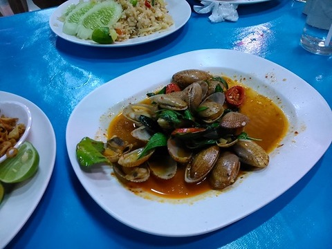 貝の炒め物カレー味