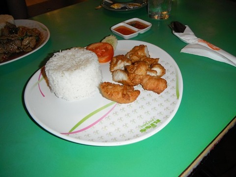 フライドチキンとライス