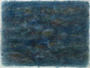 難波田龍起_夕暮_水彩_