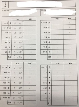 自分追い込み表