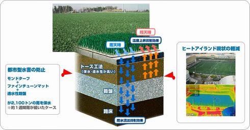 福岡大学特殊人工芝断面図
