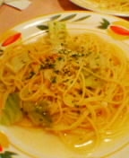 バジル アンチョビとキャベツのパスタ