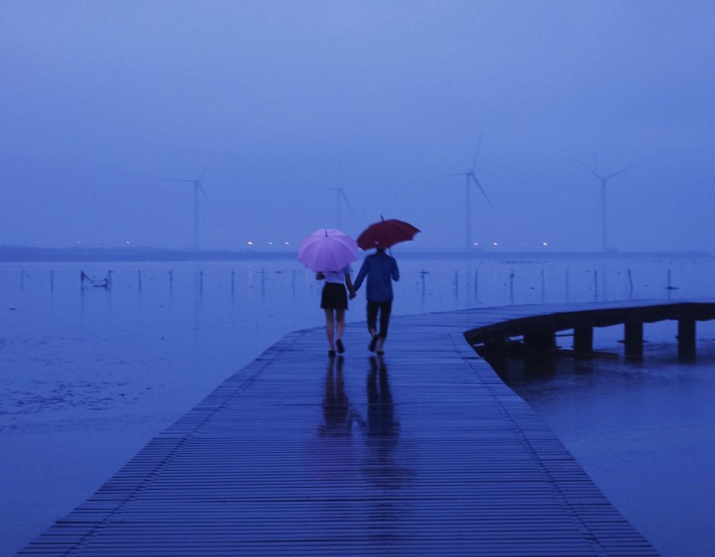 高美湿地カップル