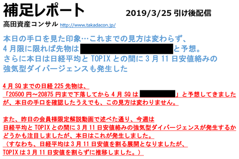 補足レポート2019年3月25日引け後号