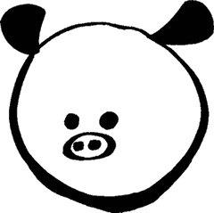 豚の丸顔