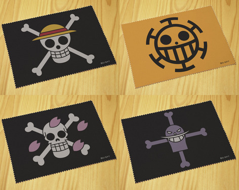 ワンピース クリーナークロス 麦わらの一味海賊旗/ハートの海賊団海賊