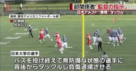日大の反則殺人タックル3