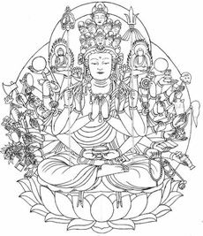 千手観音菩薩の塗り絵をする ほっこり仏画とmichaeljacksonときどき手相