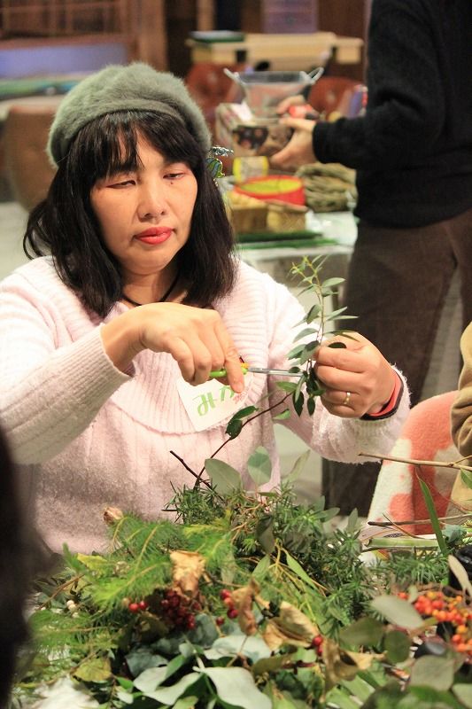クリスマスリースとお正月飾りづくり 017