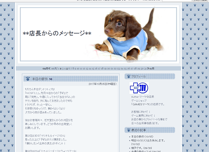 店長からのメッセージ 本日の新作