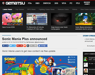 Sonic Mania Plus announced - Gematsu 2018-03-17