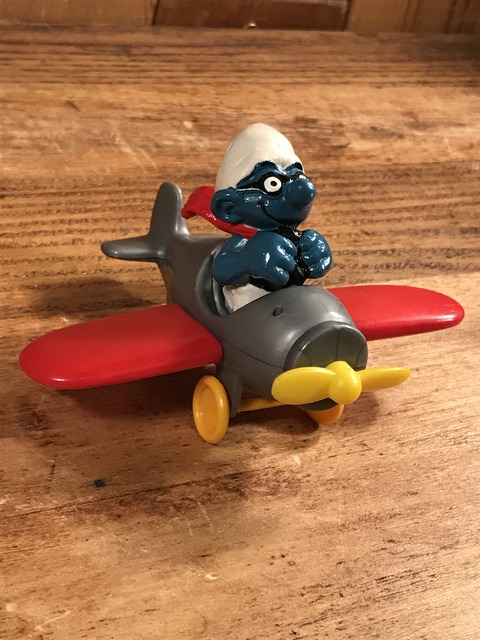 Vintage Schleich Smurf “Airplane” PVC Figure (3)