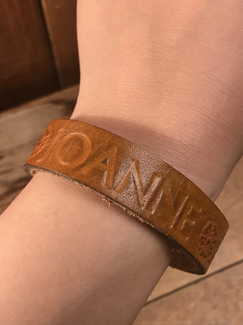 vintage american name leather bracelet (164)