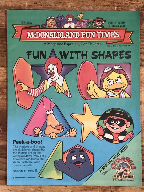 Vintage McDonaldland Fun Times “Fun With Shapes” Magazine (1)