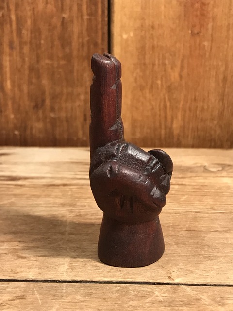 vintage wooden peace sign mini figurine (7)