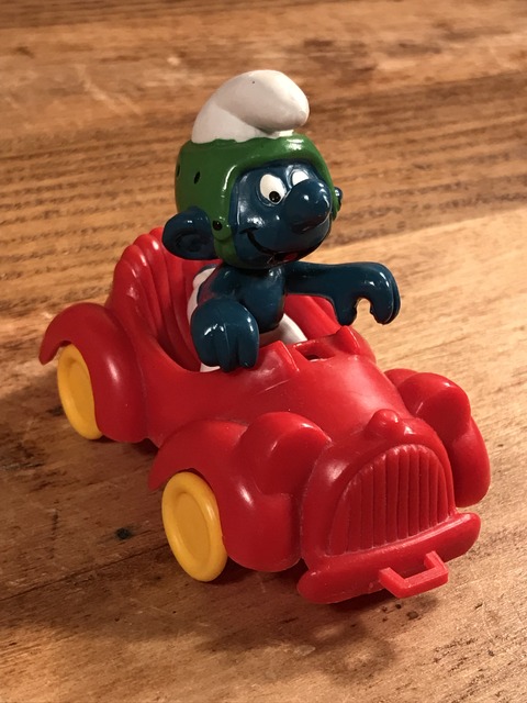 Vintage Schleich Smurf “Red Open Car” PVC Figure (3)