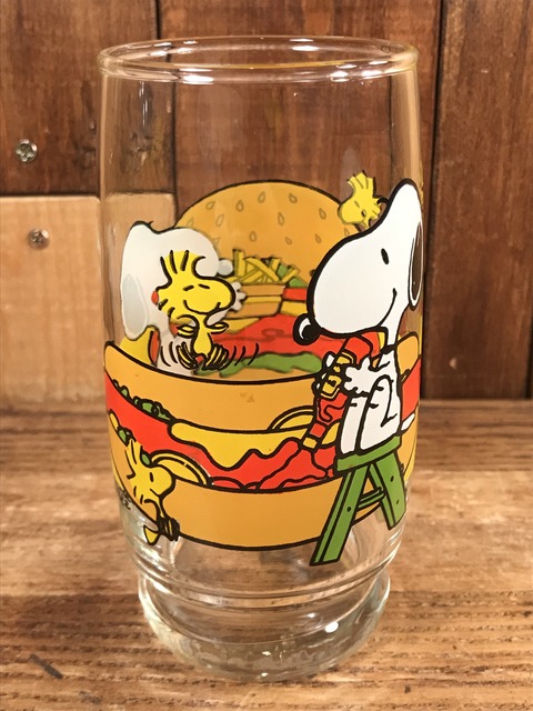Vintage Peanuts Snoopy “hamburger & Hotdog” Glass (4)
