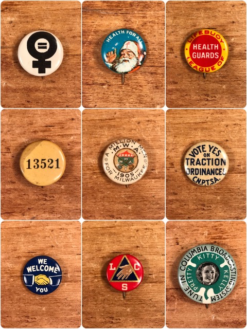 1900～1940'sの古い缶バッジのアイテムを18点Webショップに