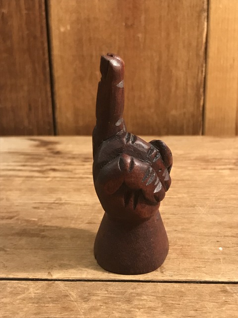 vintage wooden peace sign figurine (161)