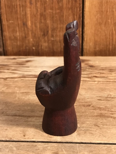 vintage wooden peace sign mini figurine (5)