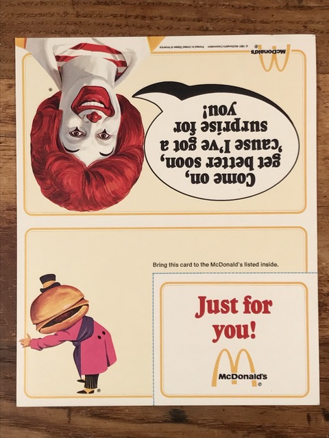 Vintage McDonald's “Good Luck! Ronald McDonald” Flyer Card (4)