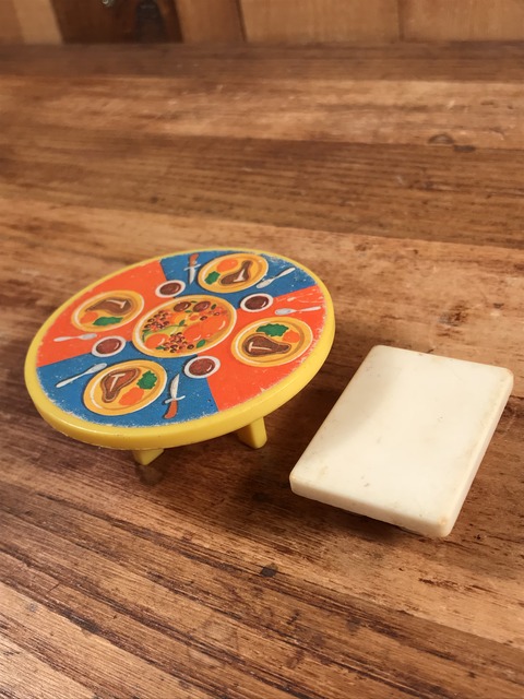 Vintage Fisher-Price Dinner Table & Bench (2)