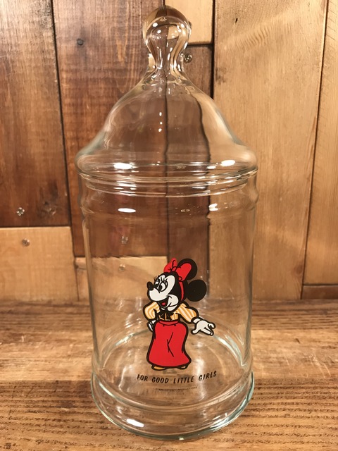 Vintage Disney Minnie Mouse Glass Candy Jar (1)