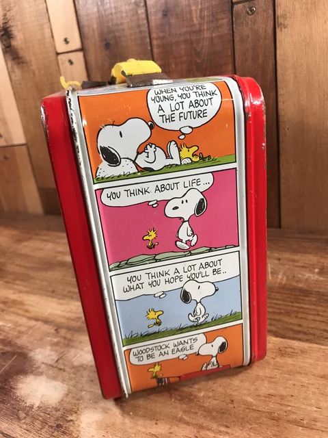 Vintage Thermos Peanuts Snoopy Metal Lunch Box (6)