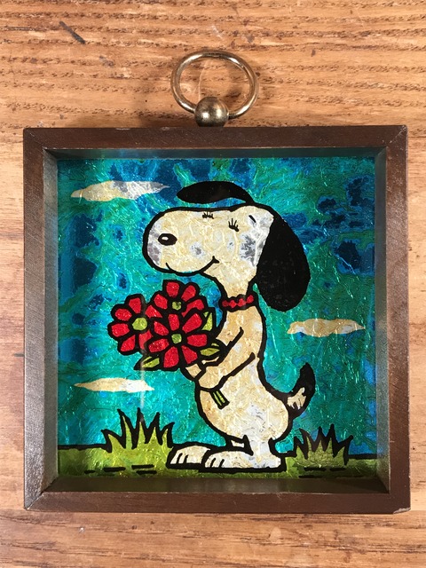 Vintage Peanuts Snoopy Aluminium Art Wood Wall Hanging (1)