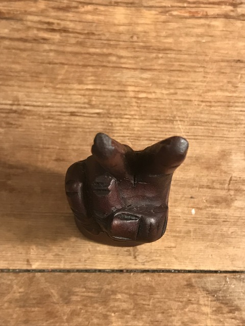 vintage wooden peace sign figurine (162)
