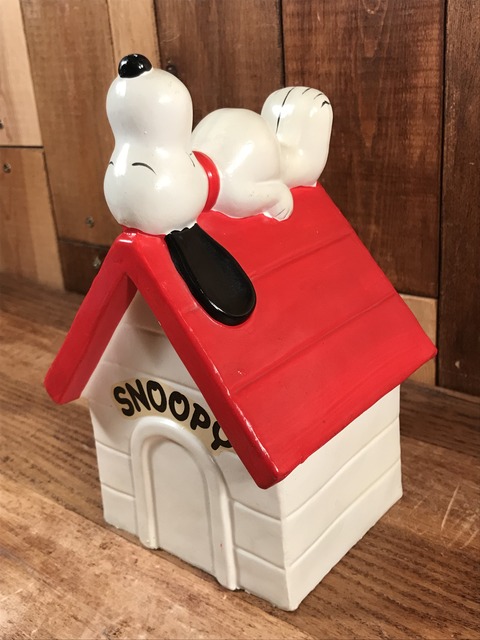 Vintage Peanuts Snoopy “Sleep On The Kennel” Coin Bank (2)