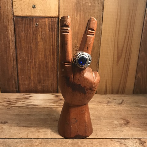 vintage wooden peace sign figurine (128)
