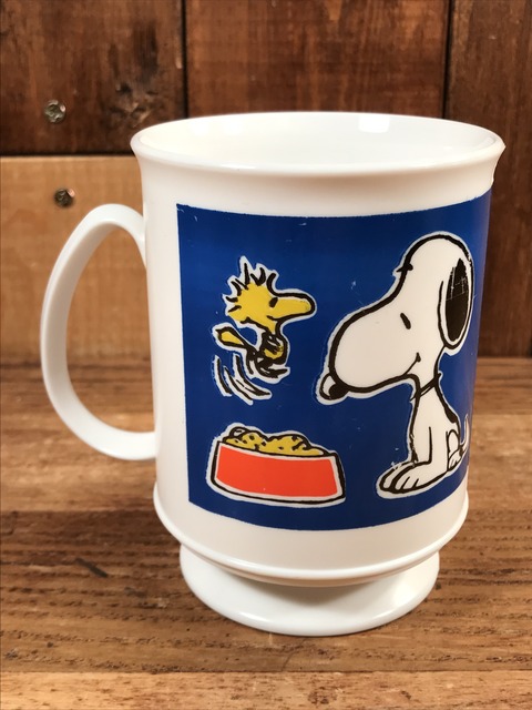 Vintage Peanuts Snoopy & Woodstock Plastic Mug (4)