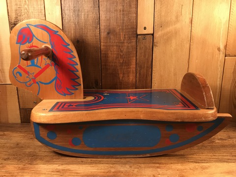 Vintage Mini Wood Rocking Horse (8)