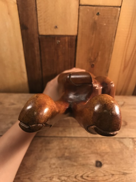 vintage wooden peace sign figurine (139)