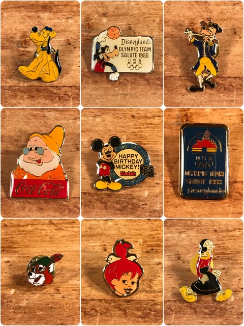 Vintage Character Metal Pins (1)
