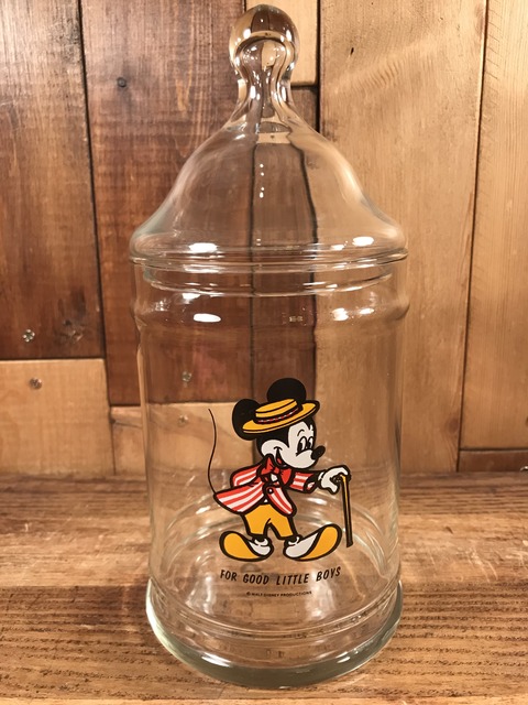 Vintage Disney Mickey Mouse Glass Candy Jar (1)
