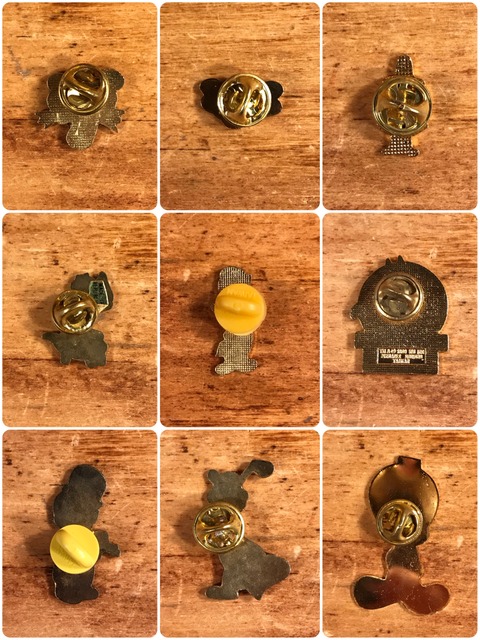 Vintage Character Metal Pins (5)