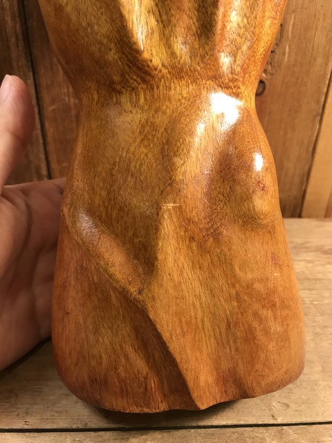 vintage wooden peace sign figurine (148)