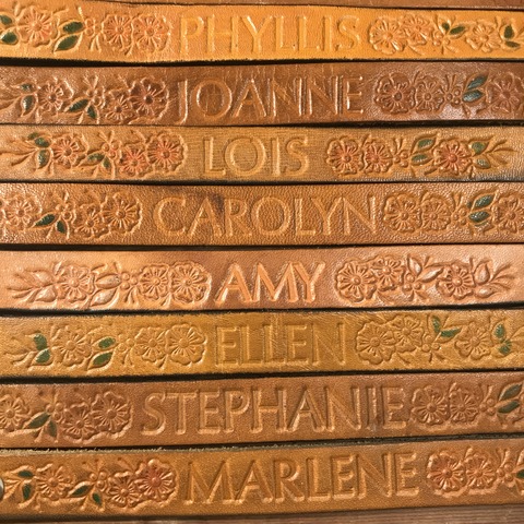 vintage american name leather bracelet (297)
