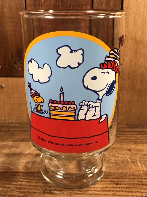 Vintage Peanuts Snoopy “Happy Birthday!” Big Glass (1)