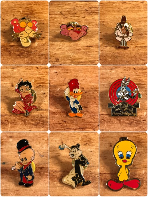 Vintage Character Metal Pins (2)