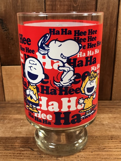 Vintage Peanuts Snoopy “Ha Ha Hee Hee” Big Glass (4)