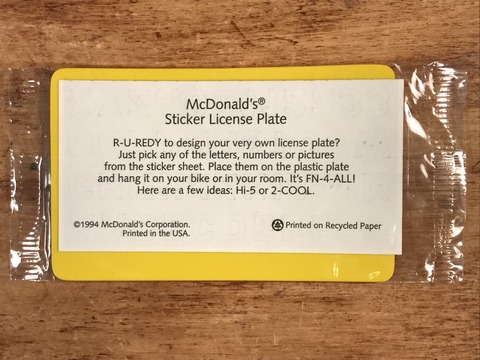 Vintage McDonald's Sticker License Plate (2)