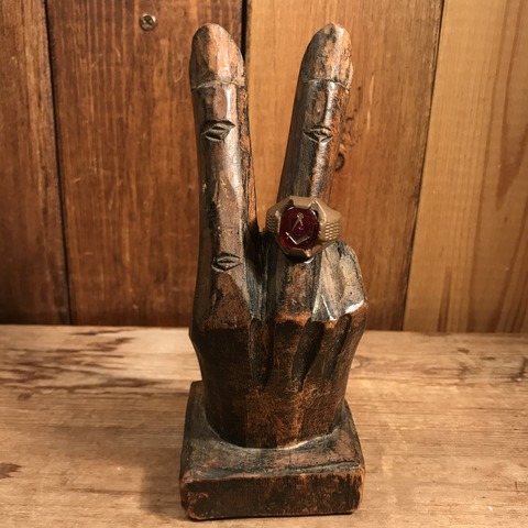 vintage wooden peace sign figurine (126)