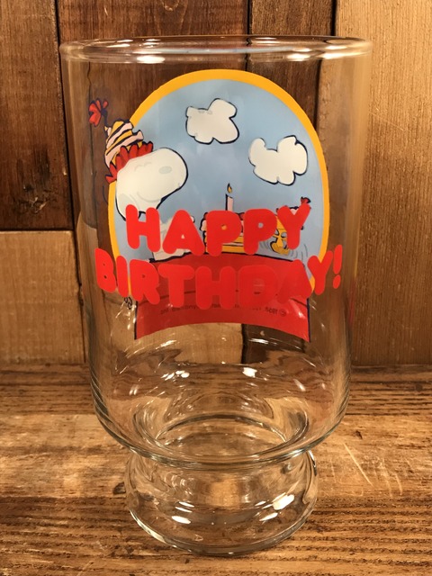 Vintage Peanuts Snoopy “Happy Birthday!” Big Glass (4)