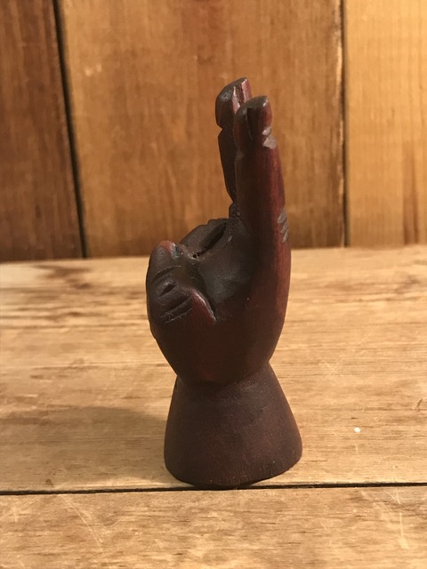 vintage wooden peace sign figurine (159)