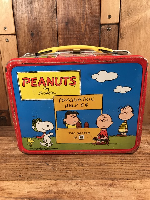 Vintage Thermos Peanuts Snoopy Metal Lunch Box (4)